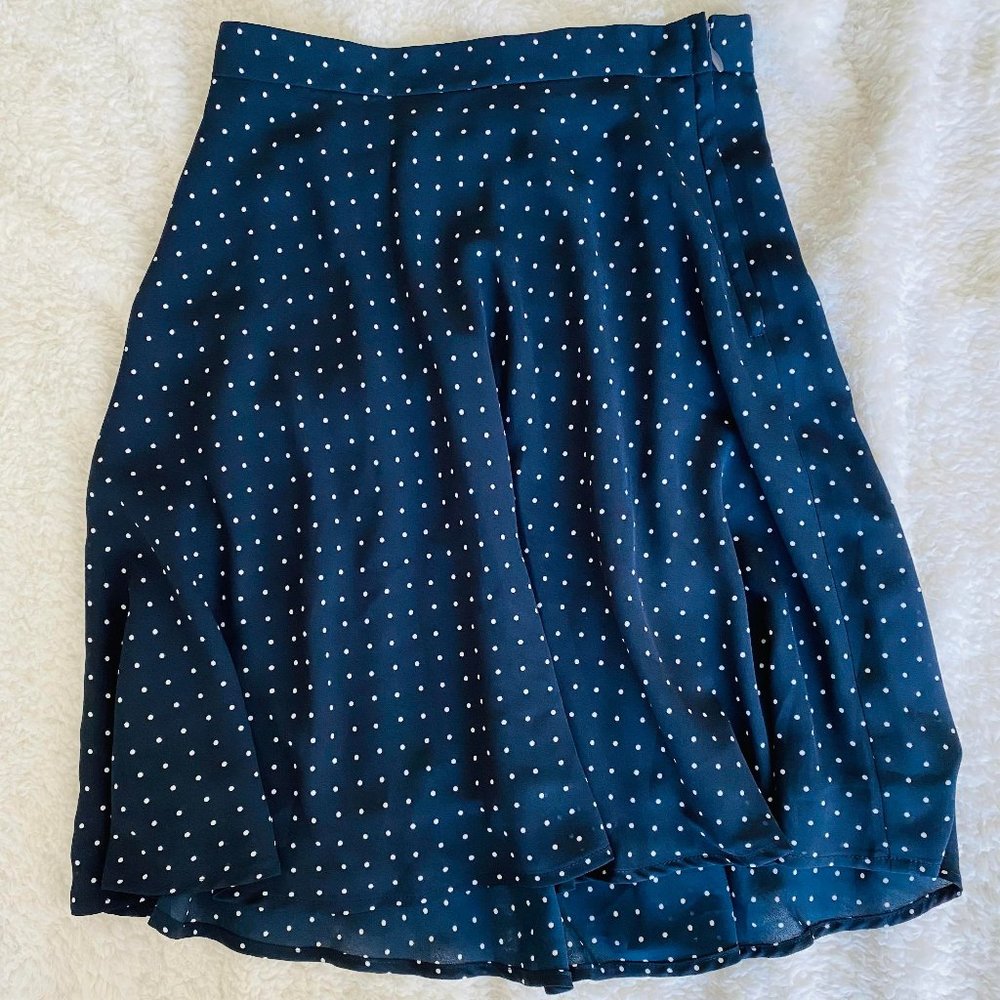 ✨SOLD✨ H&M Navy Polka Dot A-line Skirt